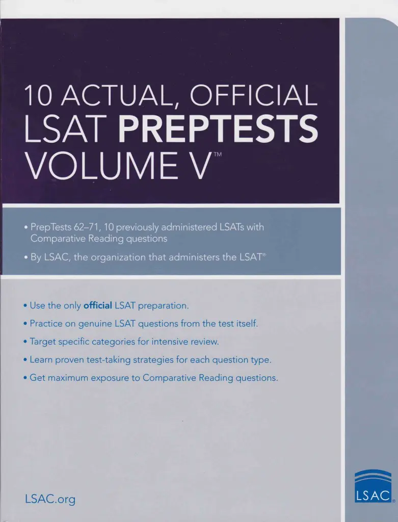 lsat prep test volume v cover
