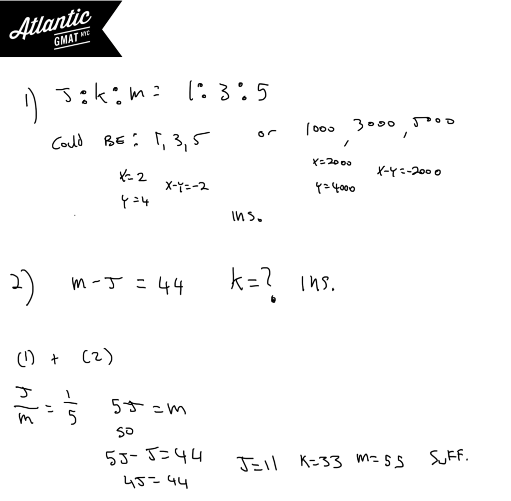 gmat question of the day data sufficiency number properties solution statement 1 and 2 diagram