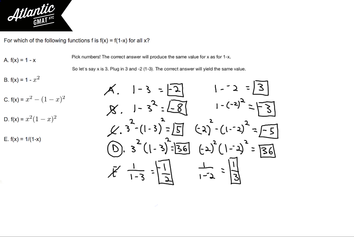 For Which Of The Following Functions F Is F X F 1 X For Atlantic Gmat Tutoring