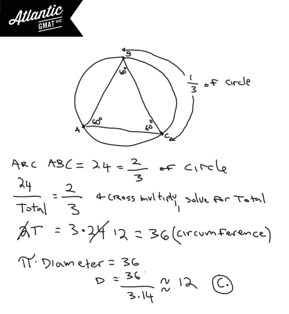 equilateral triangle inscribed in a circle of radius 6 cm