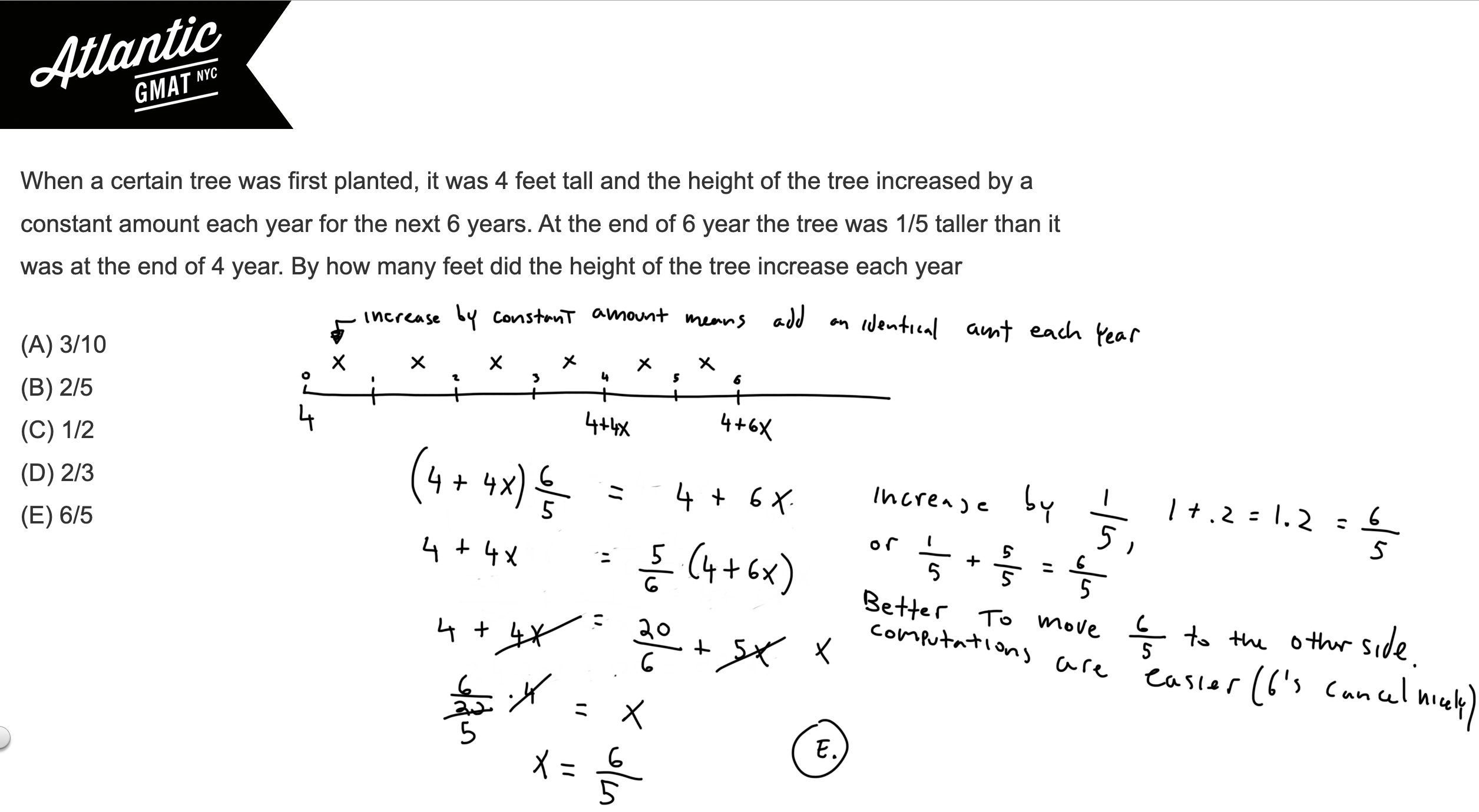 When A Certain Tree Was First Planted It Was 4 Feet Tall And The Height Of The Tree Increased A Constant Amount Each Year For The Next 6 Years At The