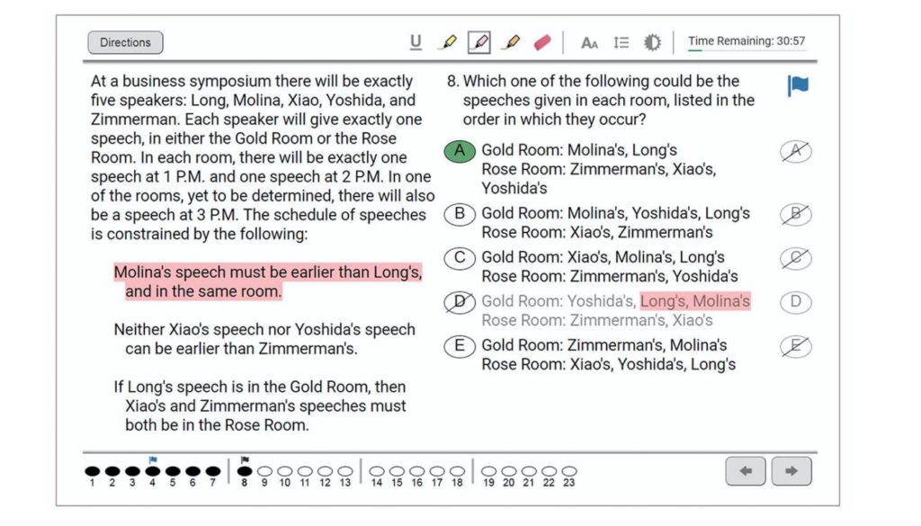 lsat computer example