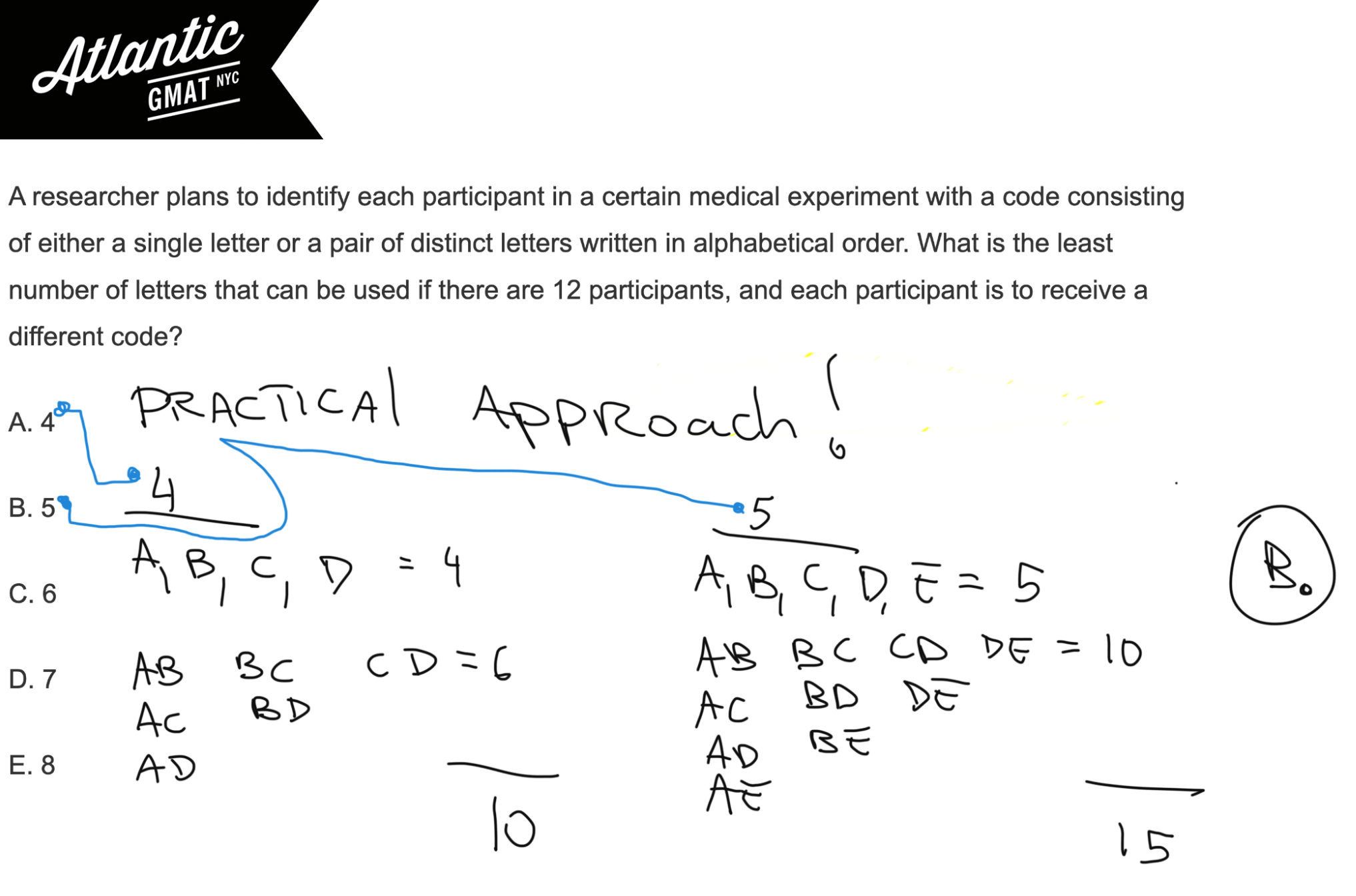 a researcher plans to identify each participant in a certain medical experiment gmat explanation 2 diagram