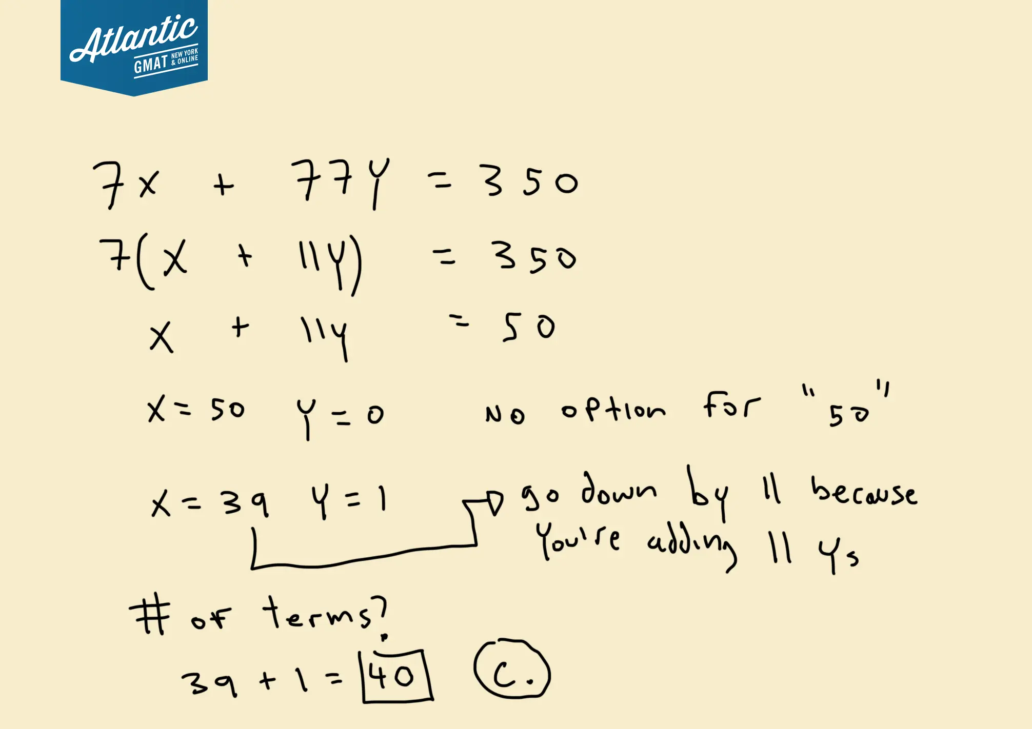 if each term in the sum a1 + a2 + a3 +...+ an is either 7 or 77 and the sum equals 350 alt diagram