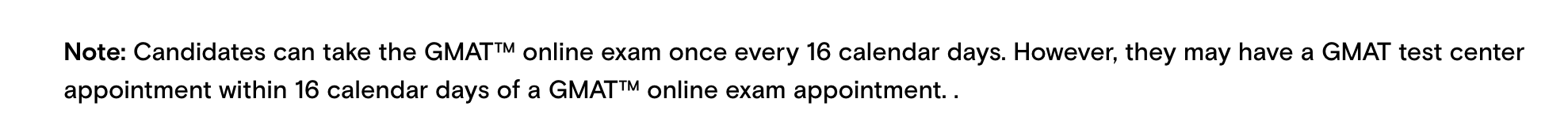 quote from gmac on gmat retake wait time